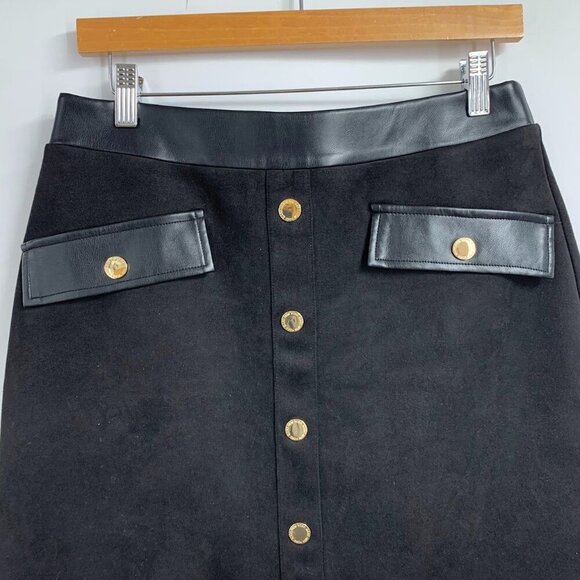 Marc‎ New York Women's A Line Gold Buttons Trim Mini Skirt Size S NWT - Picture 4 of 12